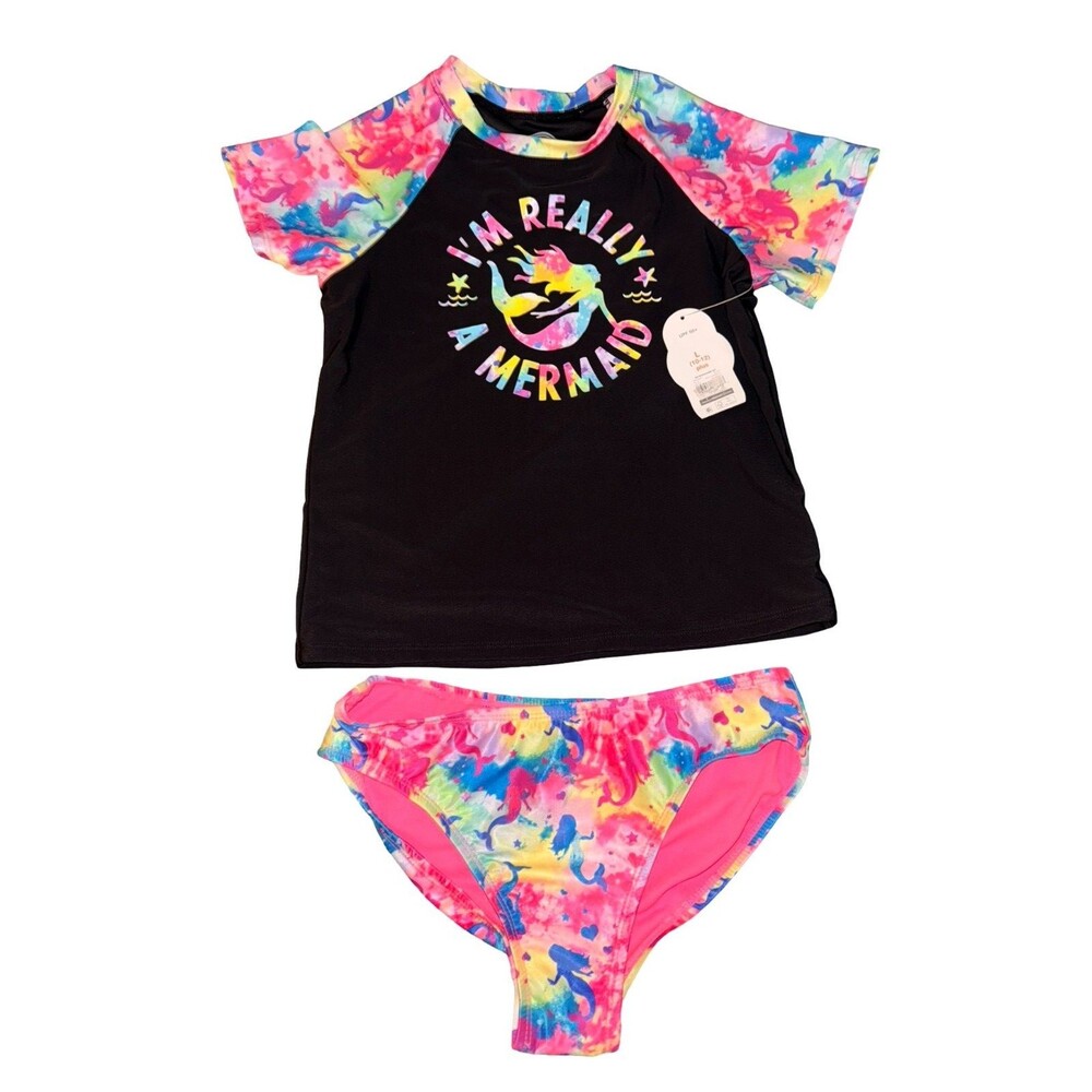 Wonder Nation girls two piece mermaid swimsuit size 14-16 Plus